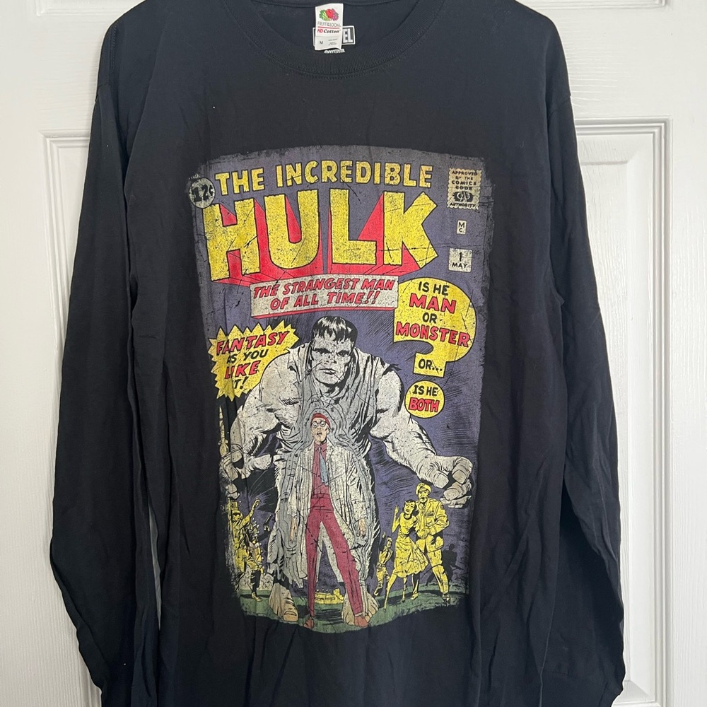 Marvel Hulk Black Long Sleeve Tee